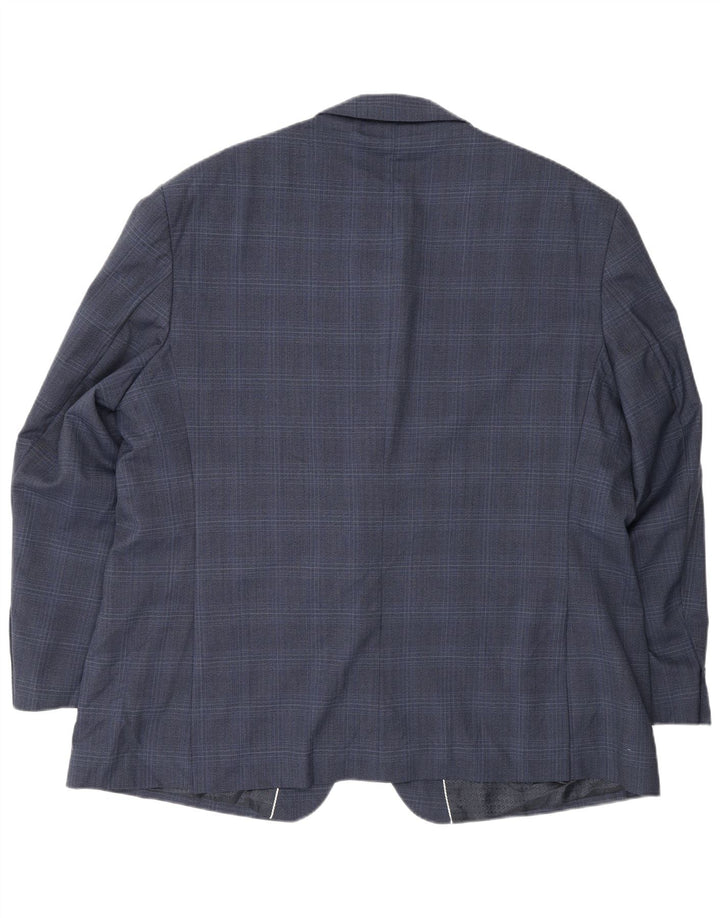 Pierre Cardin Veste blazer à 2 boutons pour homme UK 50 5XL Bleu marine à carreaux