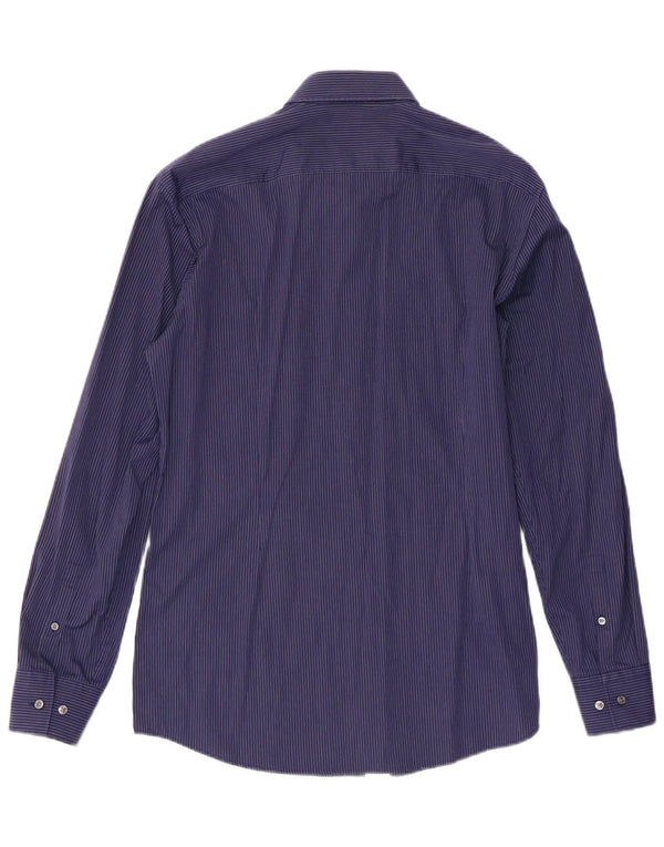 Hugo Boss Chemise slim fit pour homme Taille 41 16 Grand coton à fines rayures bleues