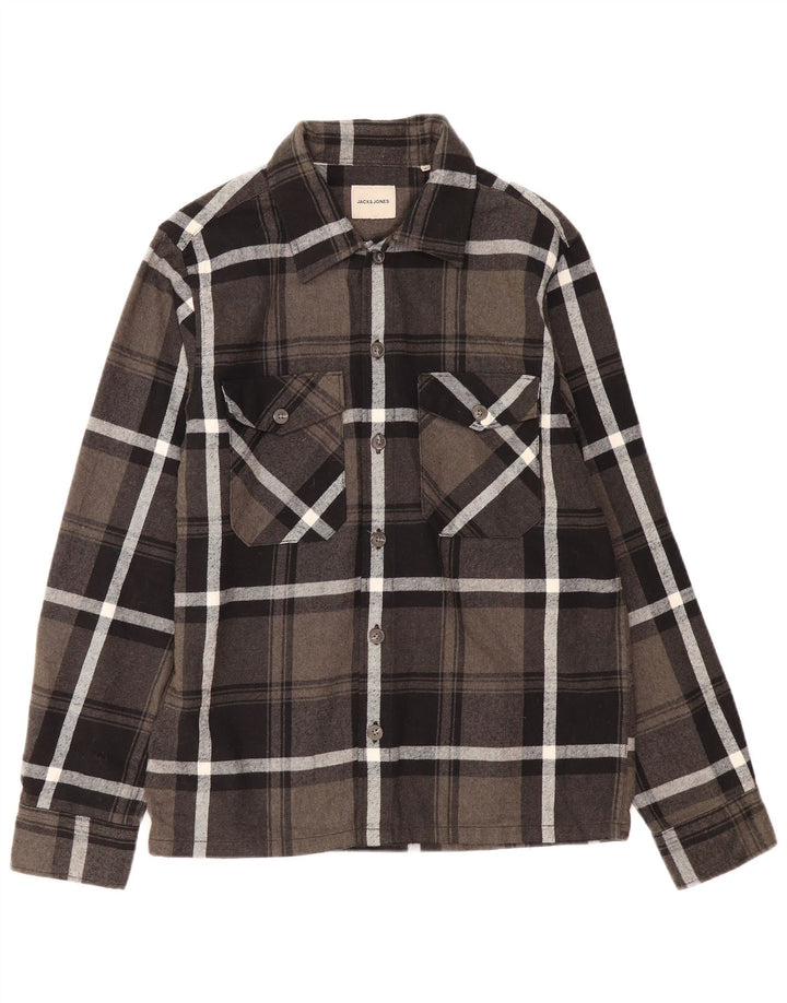 Jack & Jones Chemise en Flanelle Homme Petit Carreau Gris Coton