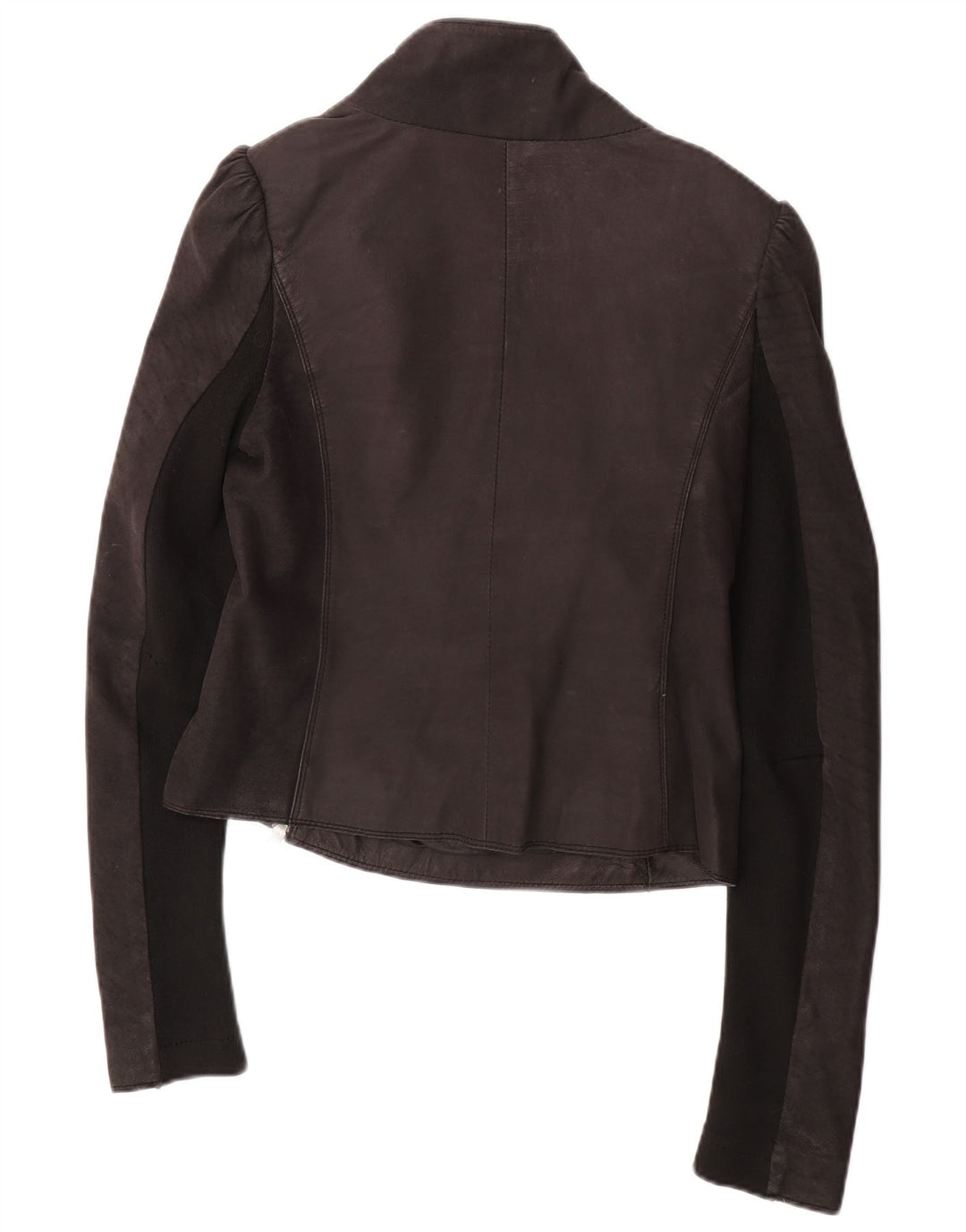 All Saints Veste Racer en cuir pour femme UK 12 Cuir noir moyen