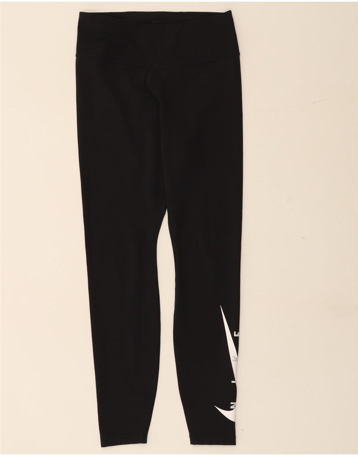 NIKE Legging graphique Dri Fit pour femme UK 12 Noir moyen