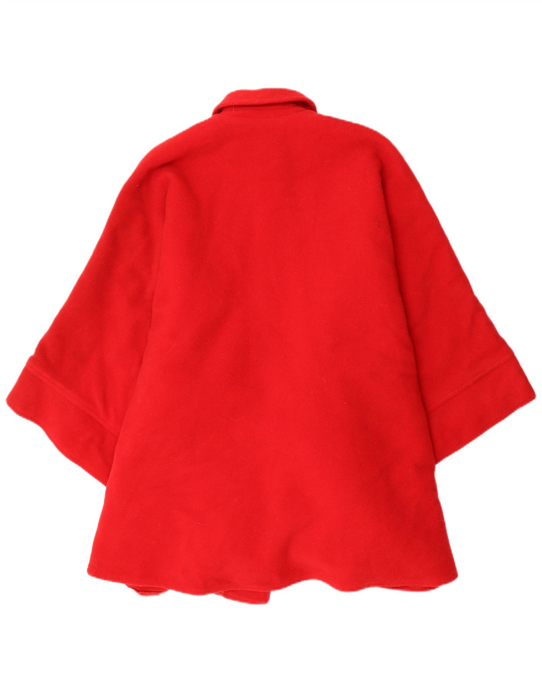 Manteau Poncho Vintage Filles 11-12 Ans Laine Rouge