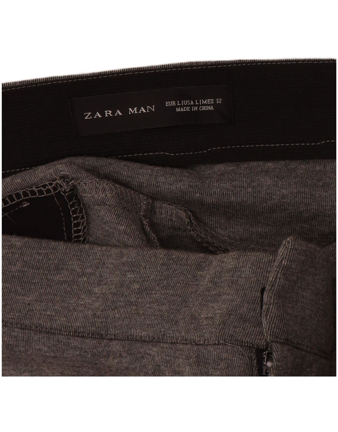 ZARA Pantalon Slim Homme Large W34 L27 Gris Coton
