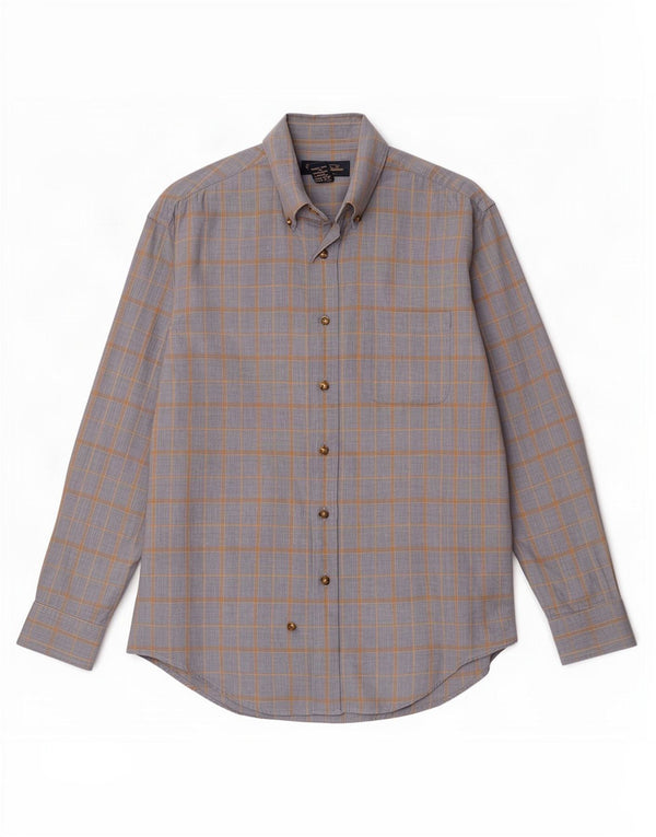 Brooks Brothers Chemise en flanelle pour homme en coton à carreaux bleu moyen