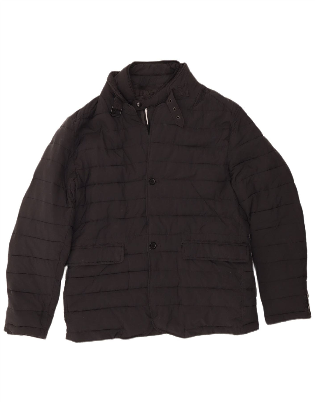 Zara Veste matelassée pour homme UK 40 Large Noir Polyester