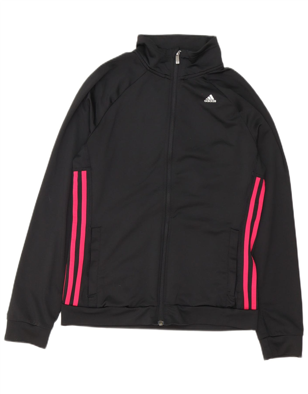 Adidas Climalite Surdimensionné Survêtement Top Veste UK 8/10 Petit Noir