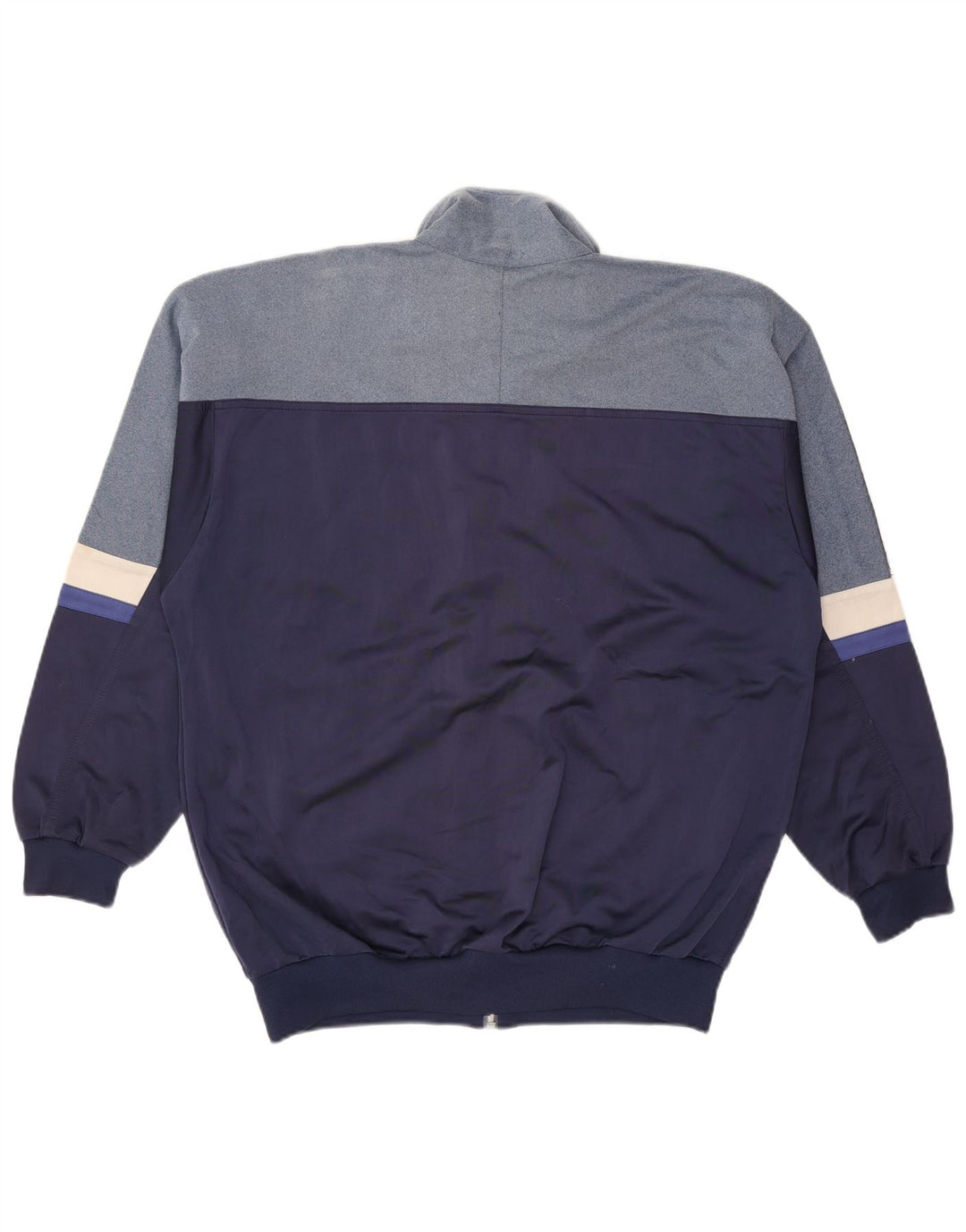 ASICS Veste de survêtement graphique pour hommes, grand, bleu marine, colour block