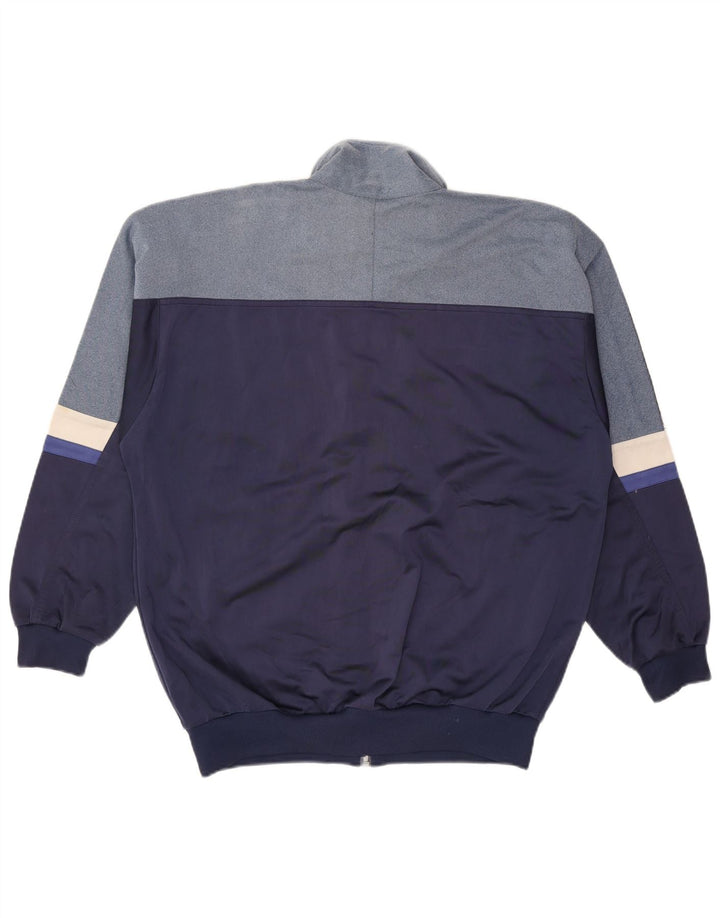 ASICS Veste de survêtement graphique pour hommes, grand, bleu marine, colour block