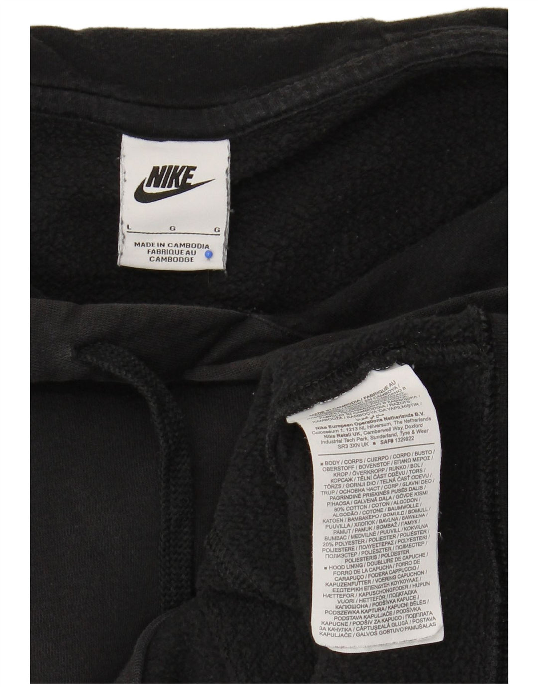 NIKE Pull à capuche pour homme Grand coton noir