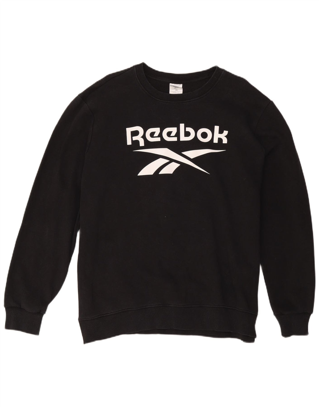 Reebok Pull Graphic Sweatshirt Jumper XL Homme Noir Coton