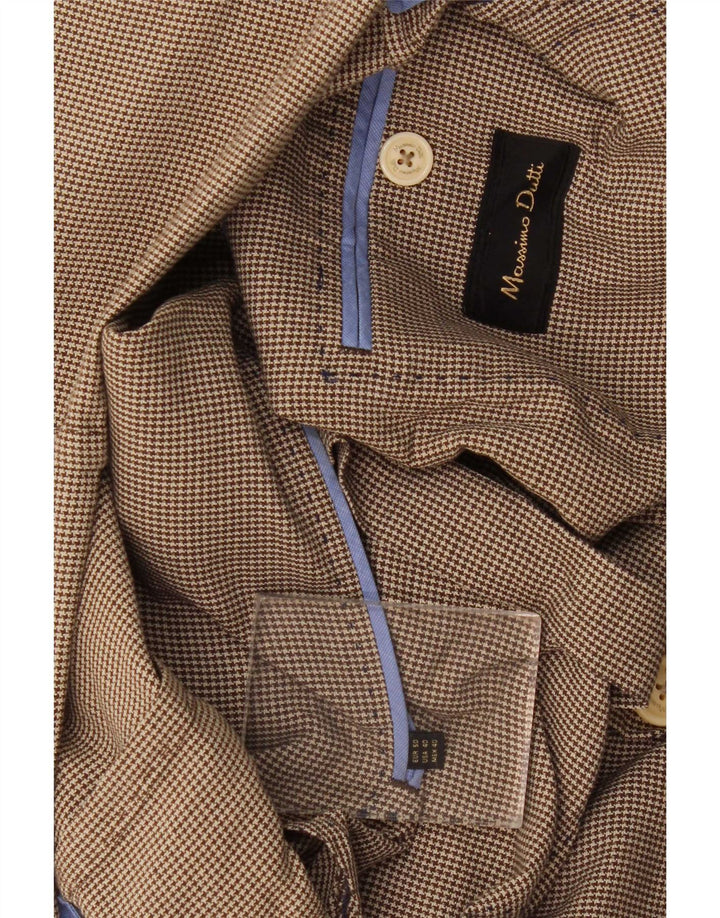 Massimo Dutti Veste Blazer 2 Boutons Homme EU 50 Pied-de-Poule Marron Moyen