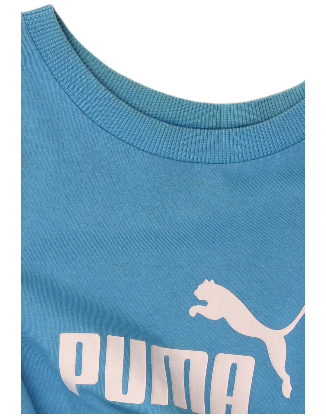 Puma T-shirt graphique pour femme UK 12 Bleu moyen Coton
