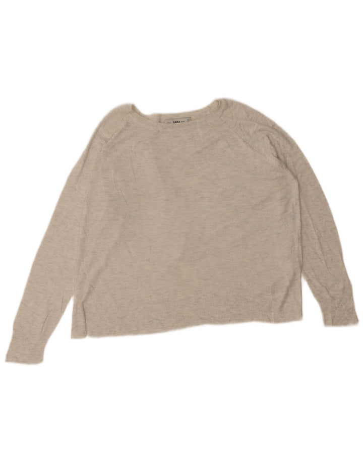 Zara Pull col bateau pour femme UK 14 Gris moyen