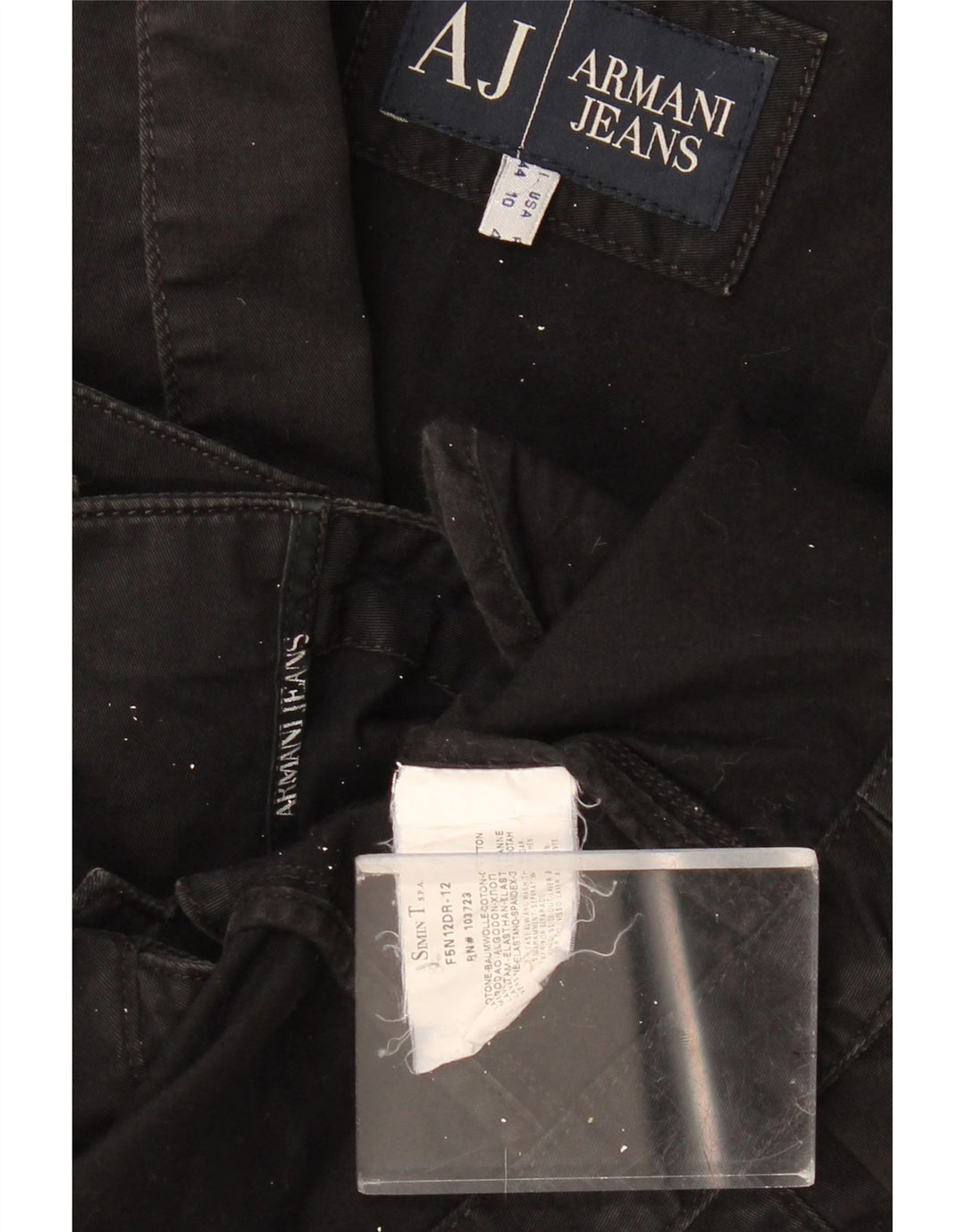 Armani Jeans Veste Blazer Crop 3 Boutons Femme IT 44 Coton Noir Moyen