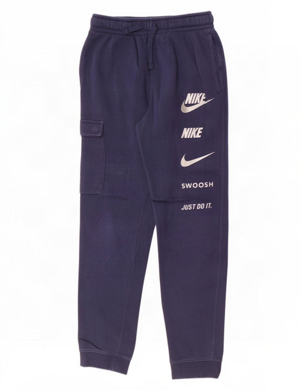 Nike Pantalon de survêtement avec logo Swoosh pour garçon 12-13 ans Bleu Taille L