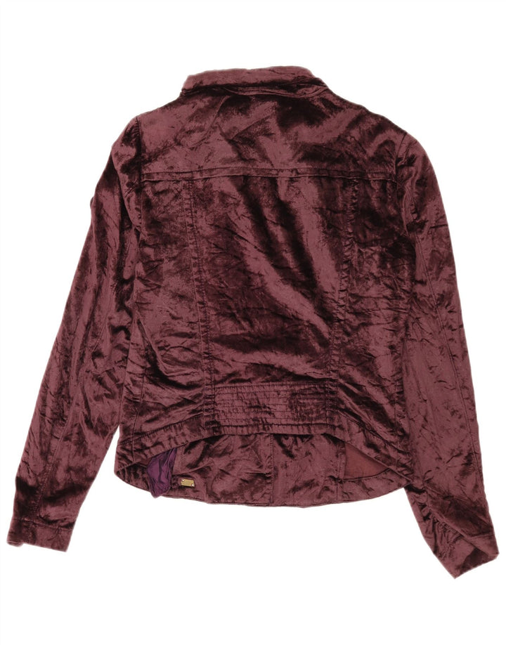 Sixty Womens Crop Velvet Bomber Jacket UK 14 Grand Coton Marron
