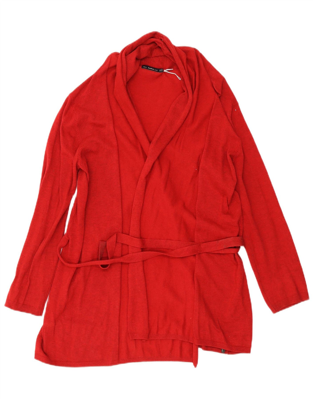 Zara Cardigan Femme Pull UK 12 Viscose Rouge Moyen