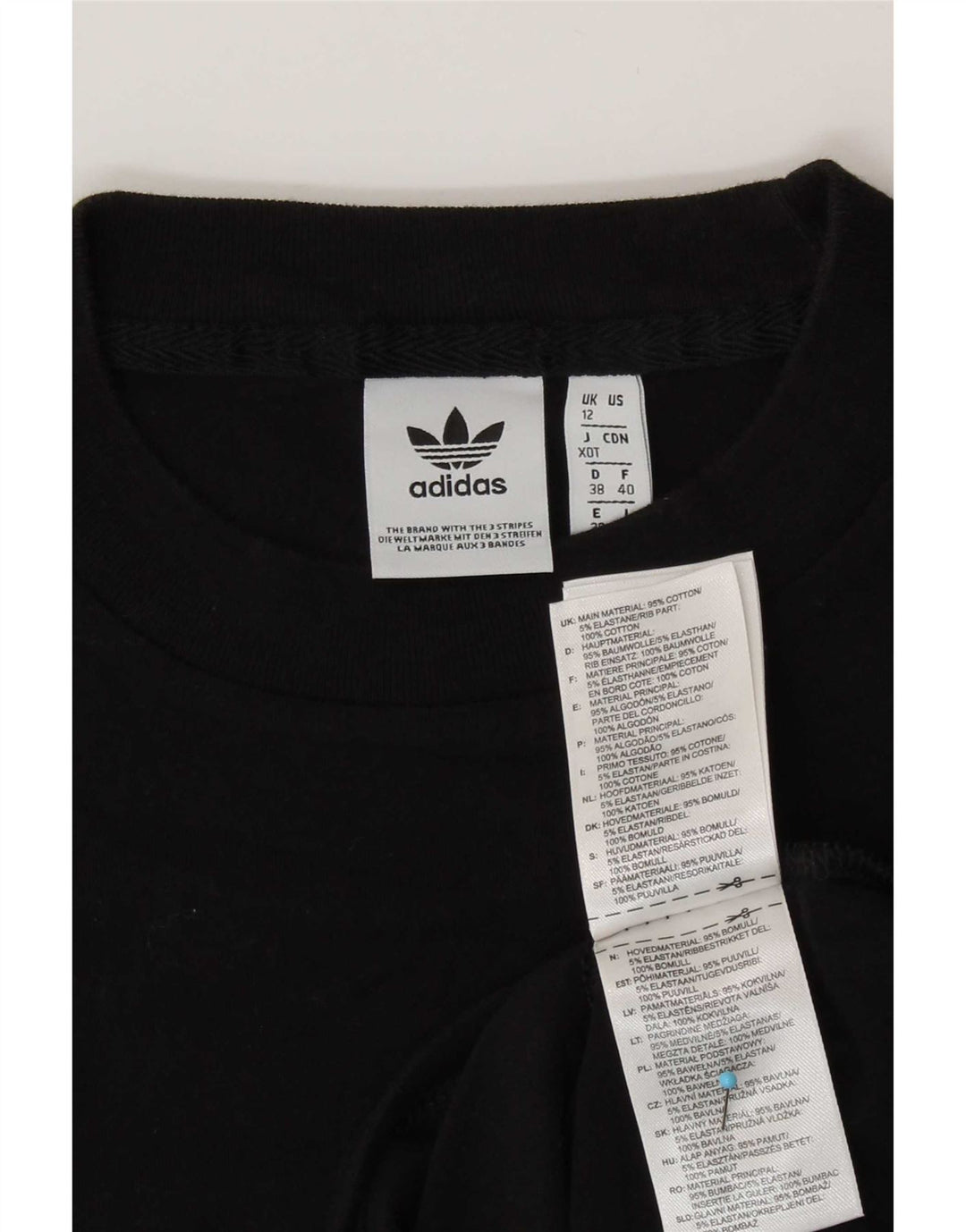 Adidas Débardeur graphique pour femme UK 12 en coton noir moyen