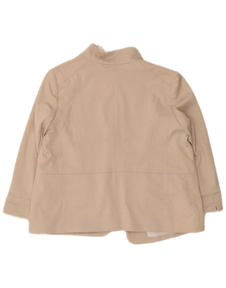 Wallis Veste blazer ouverte à manches 3/4 pour femme UK 18 XL Beige Polyester