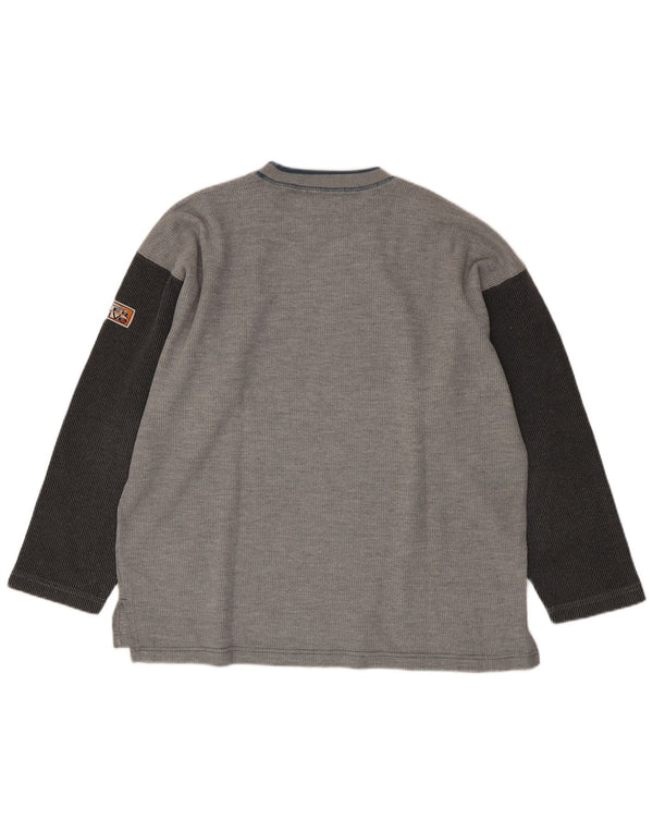 Lee Haut Graphique à Manches Longues pour Hommes en Coton Colorblock Gris Large