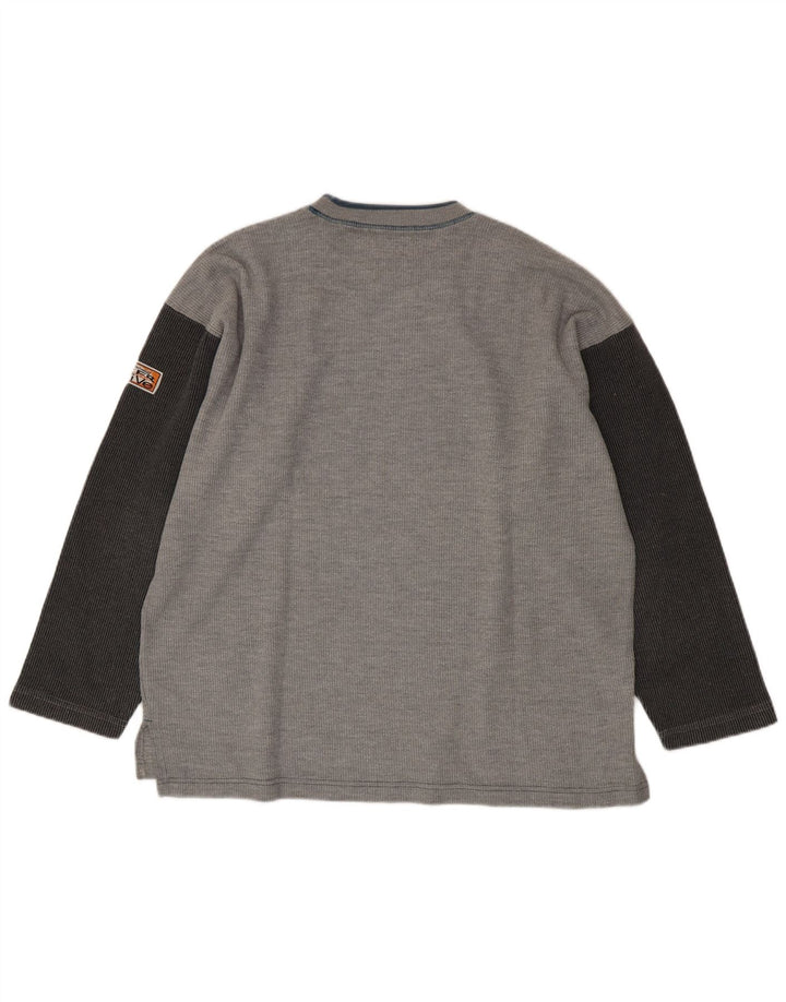 Lee Haut Graphique à Manches Longues pour Hommes en Coton Colorblock Gris Large