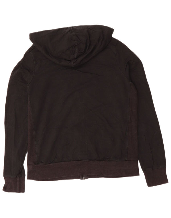 MARKS & SPENCER Pull à capuche zippé pour femme UK 14 Grand coton noir