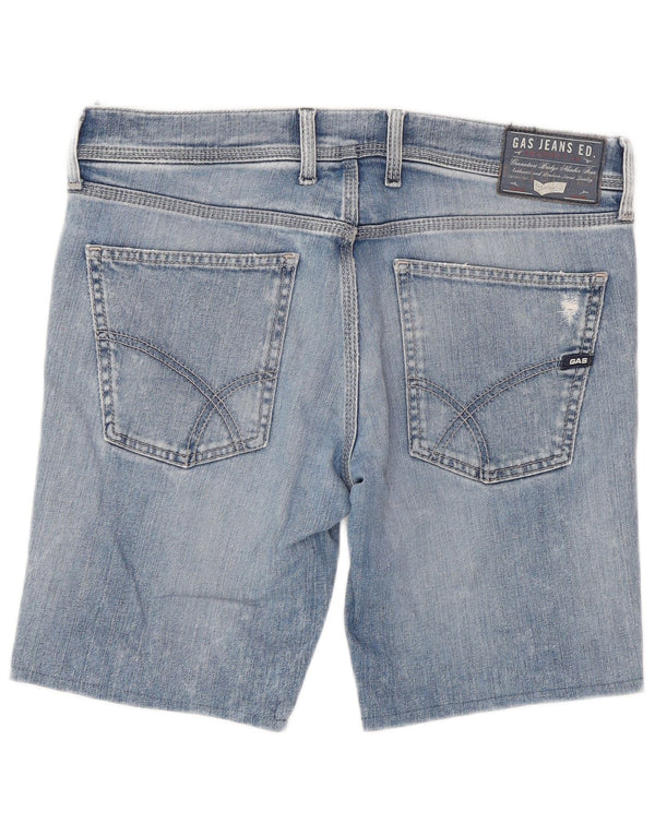 Gas Mens Denim Shorts Large W33 Blue Cotton