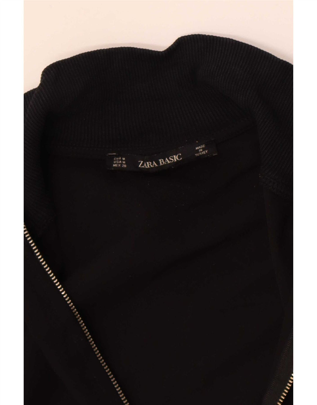 Zara Veste de survêtement pour femme UK 14 Medium Noir Rayé