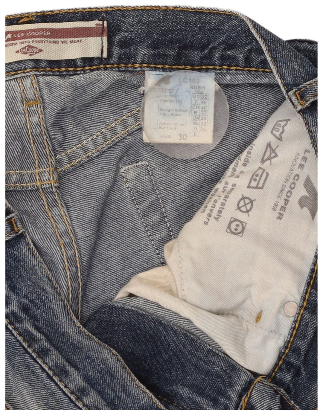 Lee Jean droit homme W32 L30 bleu coton