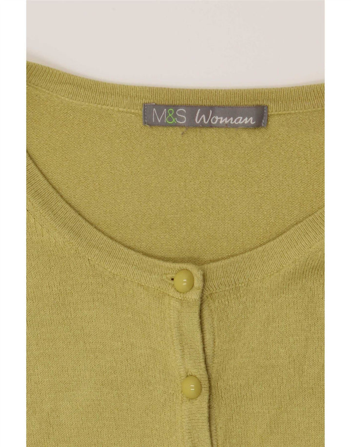 Marks & Spencer Pull Cardigan pour Femme UK 14 Vert Moyen