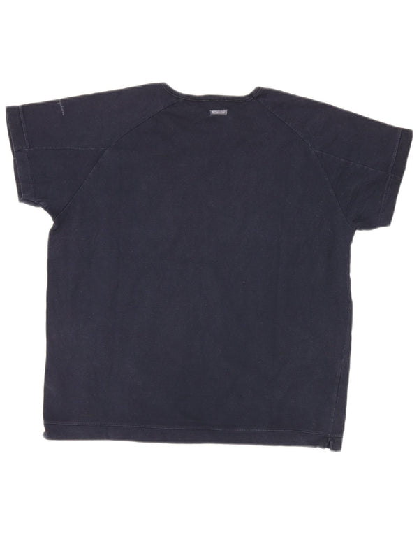 Champion T-Shirt Femme Top UK 16 Large Bleu Marine Coton