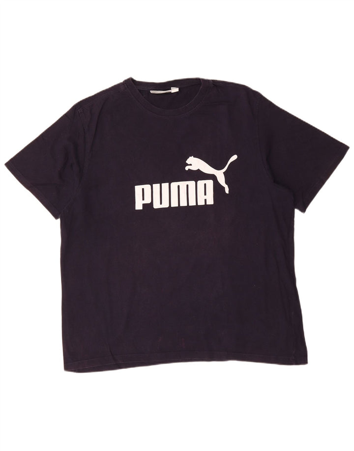 PUMA T-Shirt Graphique Homme XL Bleu Marine Coton