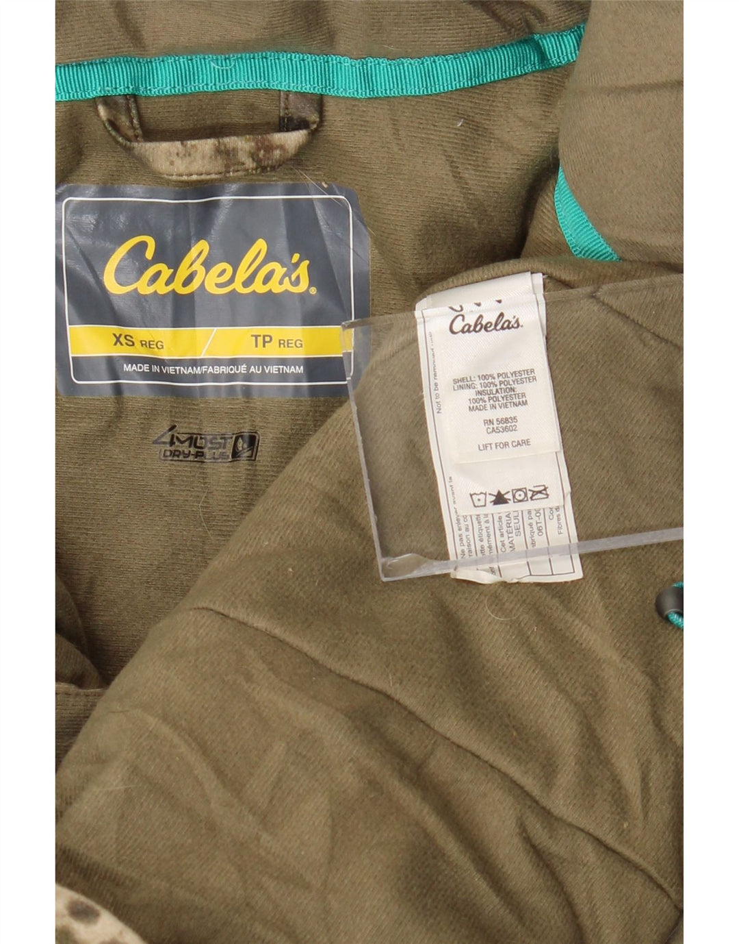 CABELA'S Veste coupe-vent surdimensionnée pour femme UK 6 XS Camouflage kaki