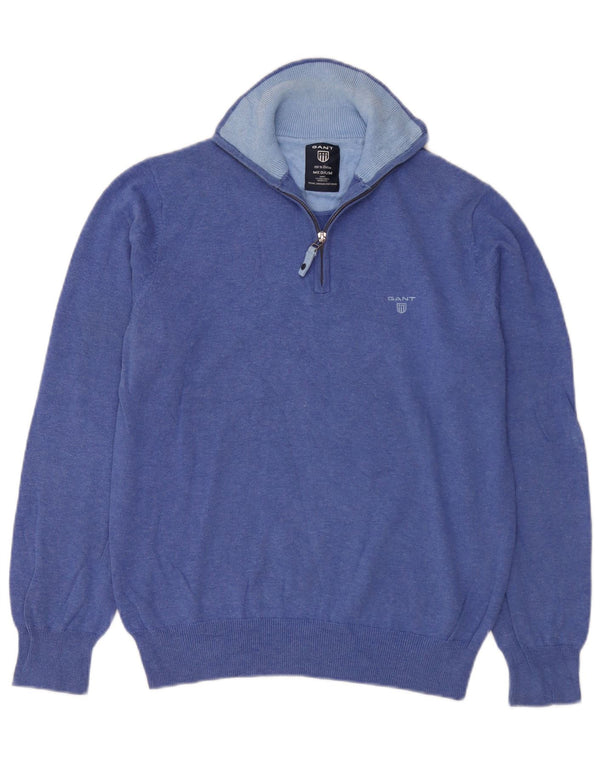 Gant Pull Col Zippé Homme Bleu Moyen Coton