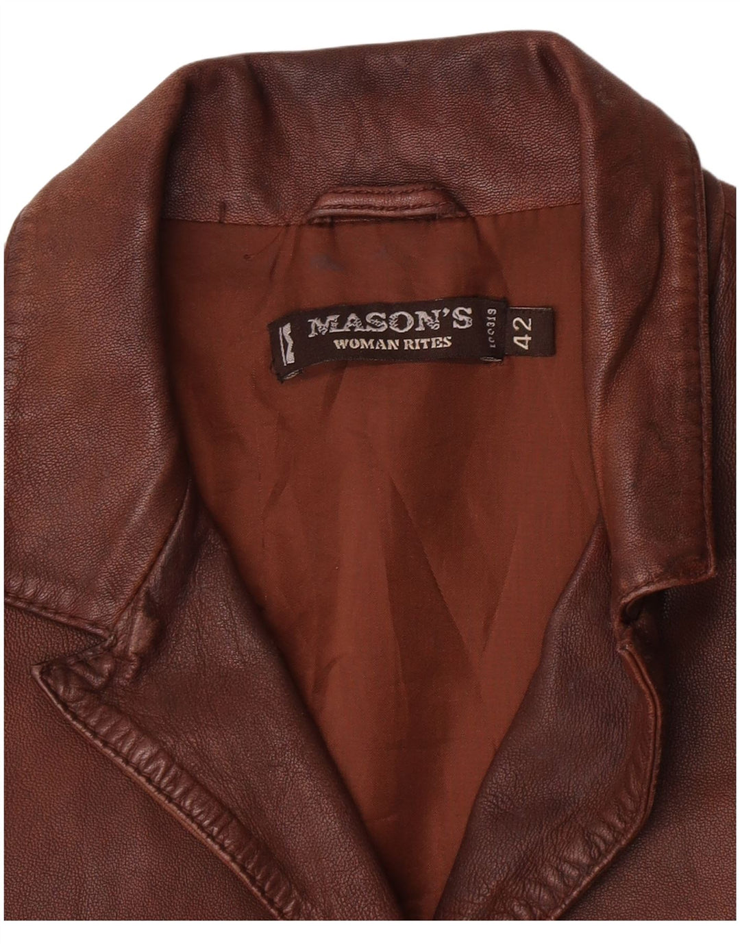 Mason's Veste blazer en cuir à 3 boutons pour femme IT 42 Marron moyen