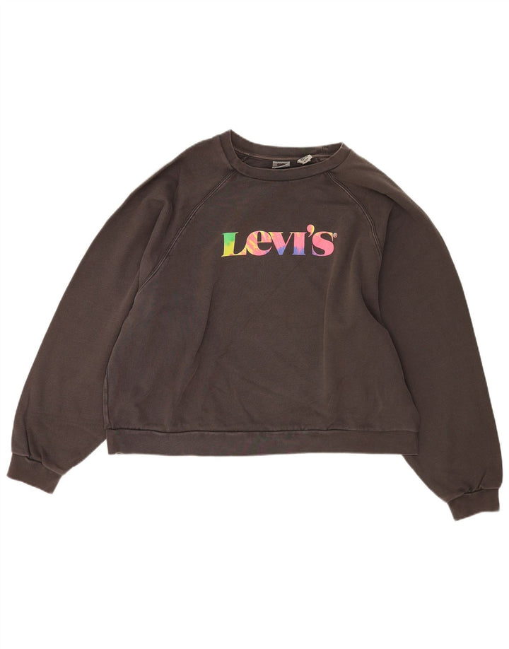 Levi's Sweat-Shirt Graphique Oversize Femme UK 18 XL Gris Coton
