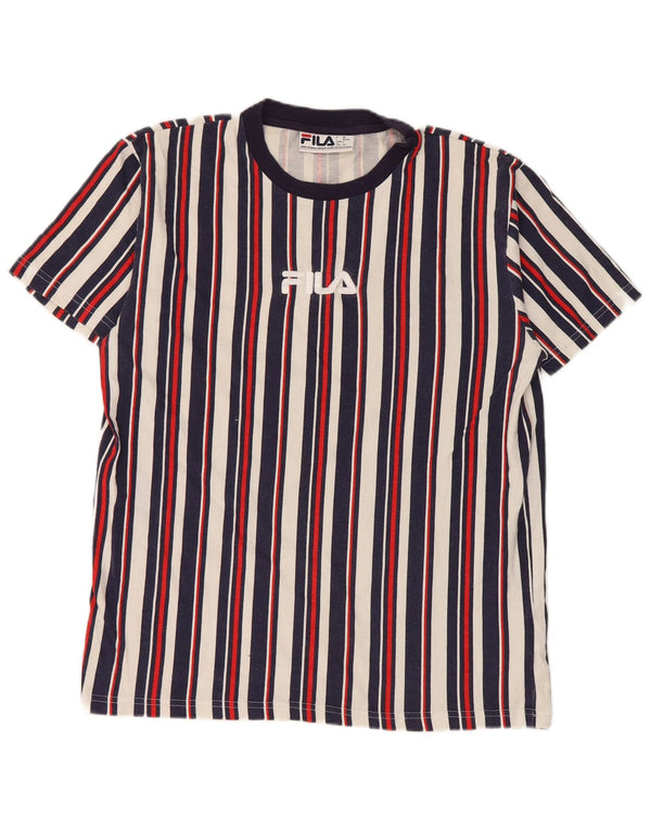 Fila T-shirt graphique pour homme IT 46/38 Petit coton rayé bleu marine