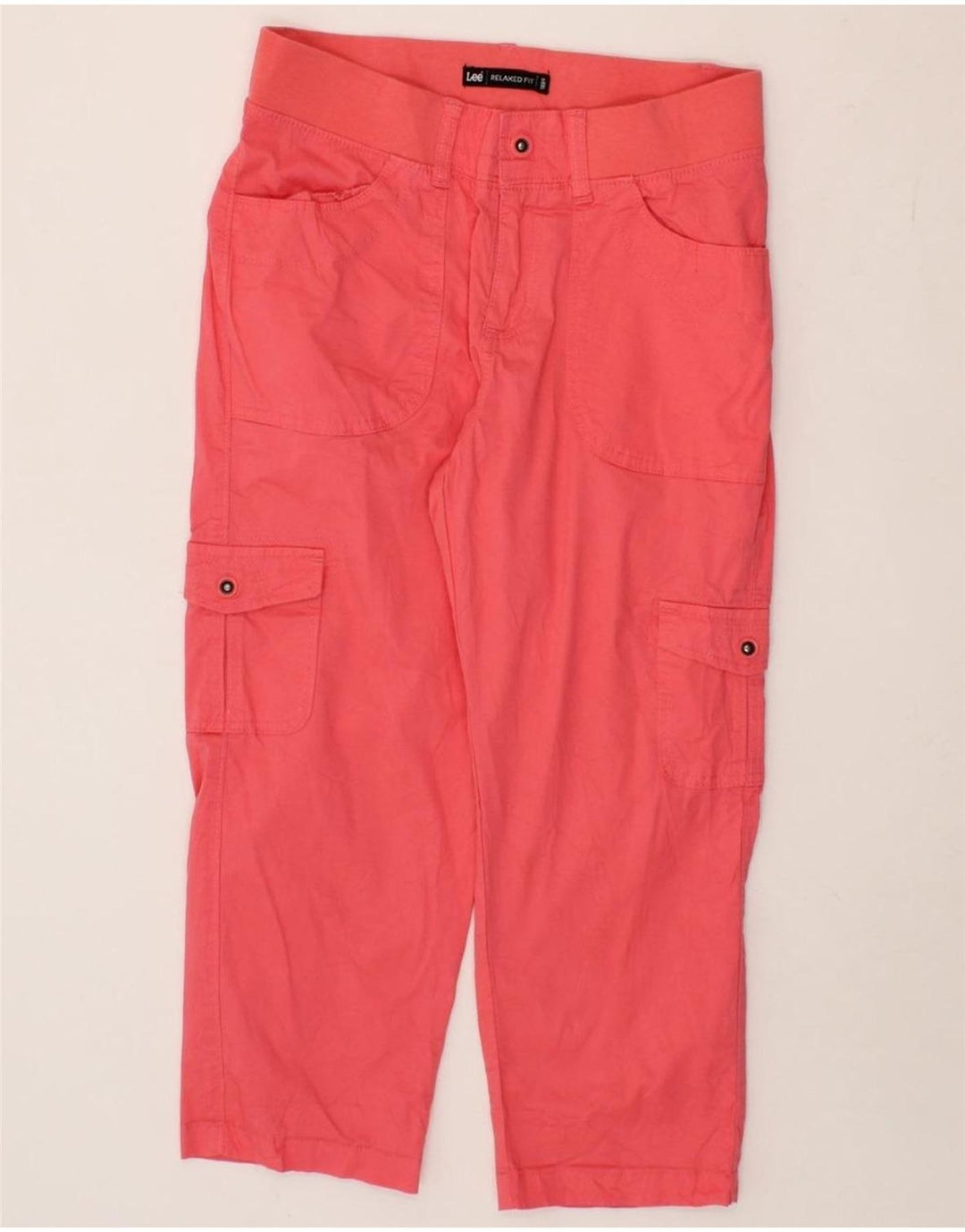 LEE Womens Relaxed Fit Cargo Capri Trousers US 6 Medium W30 L22 Pink Vintage Lee and Second-Hand Lee from Messina Hembry 