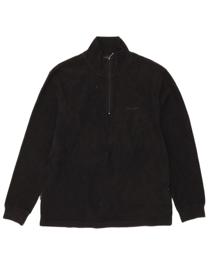 INVICTA Pull polaire à col zippé pour homme, grand, noir