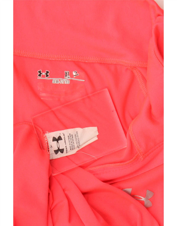 Under Armour Haut de survêtement à col zippé pour femme UK 18 XL Rose Polyester