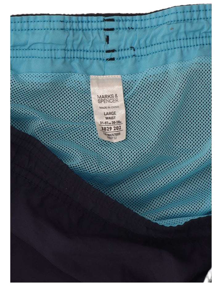 Marks & Spencer Short de bain pour homme en polychlorure bleu marine Taille L