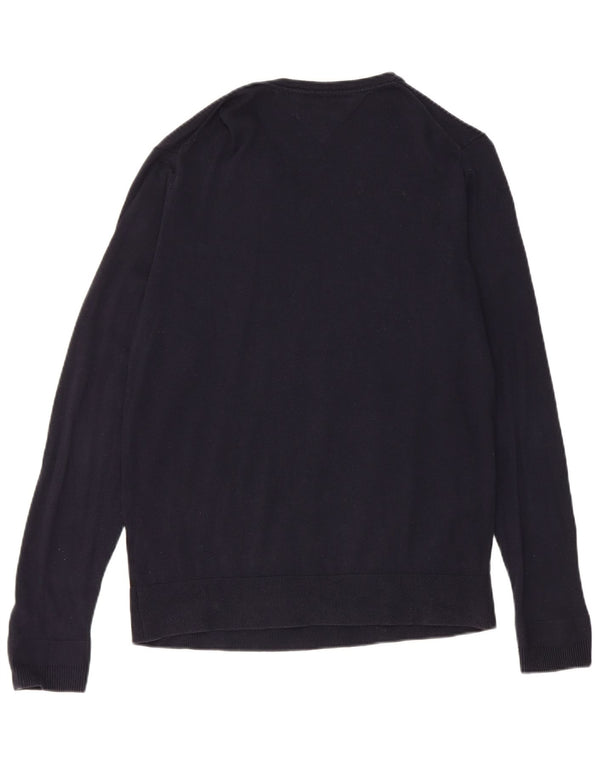Tommy Hilfiger Pull col V pour femme UK 14 Bleu marine moyen Coton