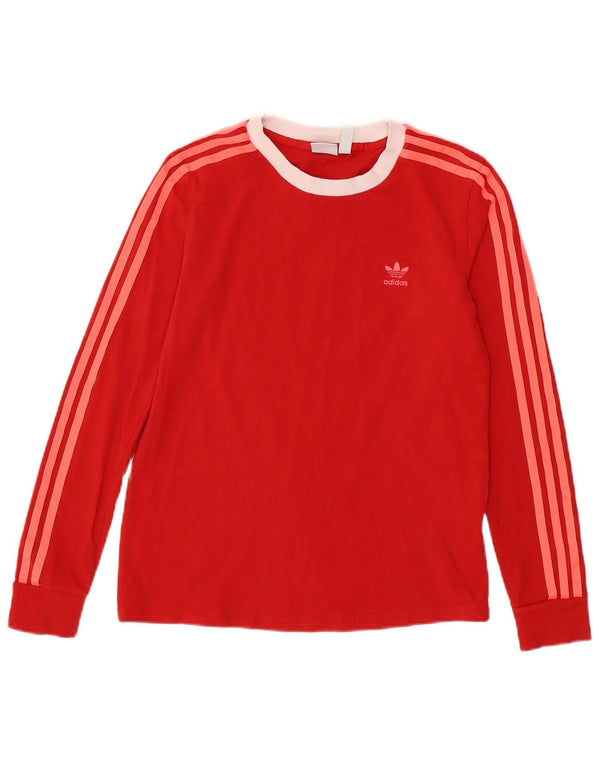 ADIDAS Haut à manches longues pour femme UK 10 Petit coton rouge