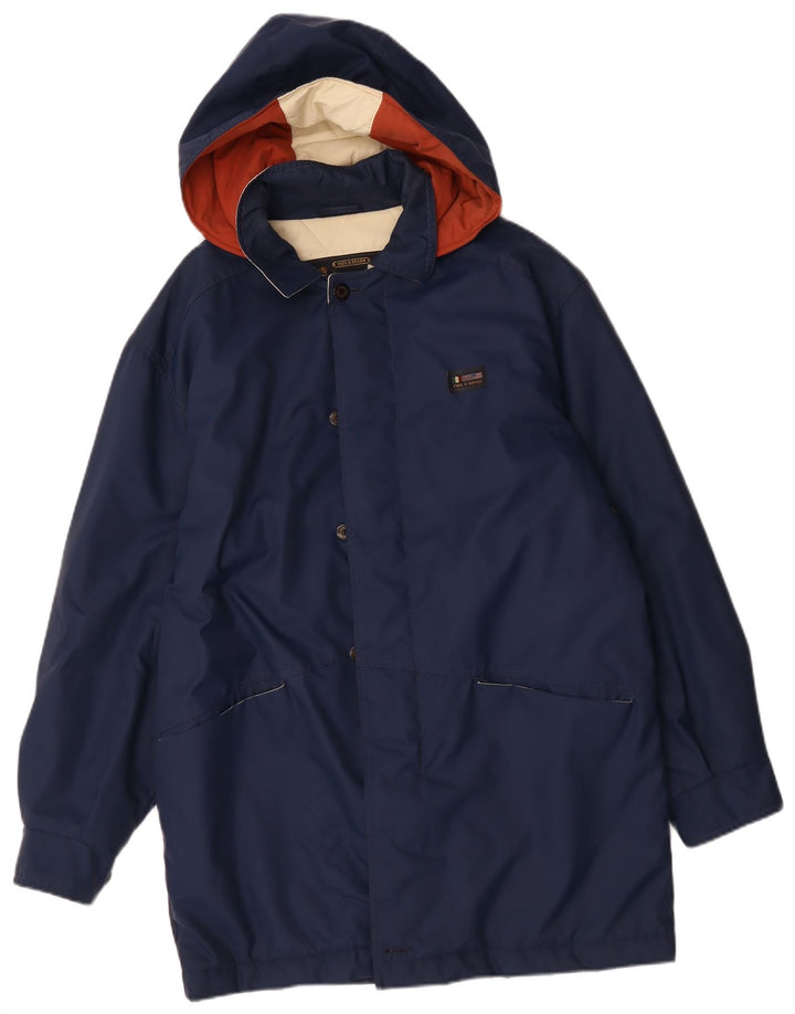 Paul & Shark Manteau coupe-vent à capuche pour homme UK 38 Bleu marine moyen Polyamide