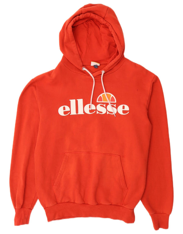 Ellesse Pull à capuche graphique coupe ample pour femme UK 12 Rouge moyen en coton