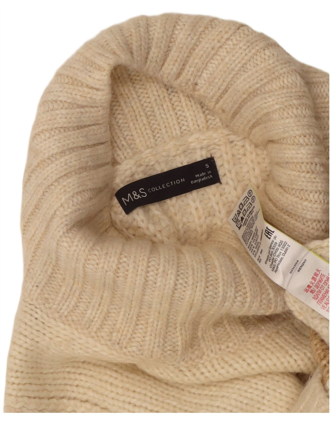 Marks & Spencer Pull à col roulé pour femme UK 10 Small Blanc cassé