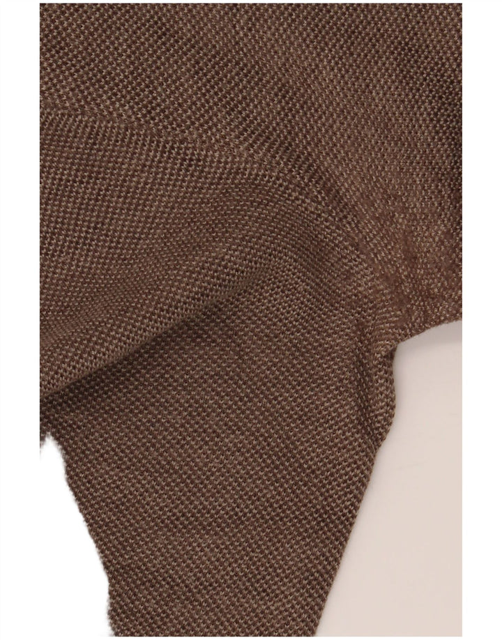 NAVIGARE Pull col V pour femme UK 16 Grande laine marron