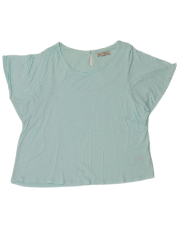 Marks & Spencer Chemisier Femme Top UK 20 2XL Bleu Moucheté Viscose