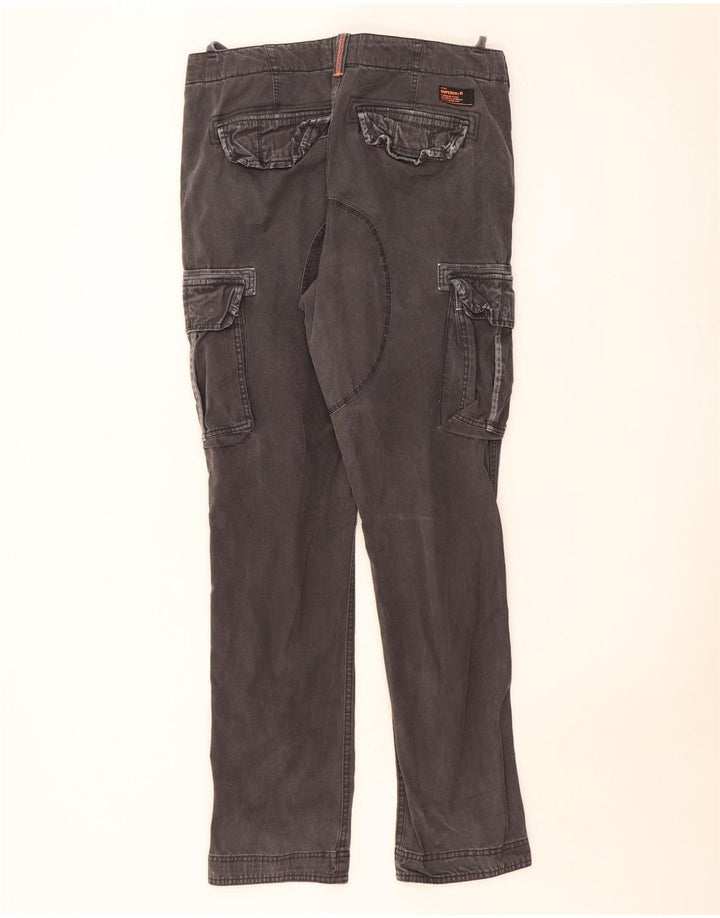 SUPERDRY Pantalon Cargo Slim Homme Large W36 L33 Gris Coton