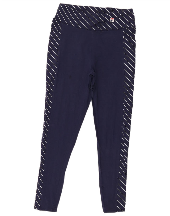 Fila Ensemble 2 pièces pour femme UK 12 Coton rayé bleu marine moyen